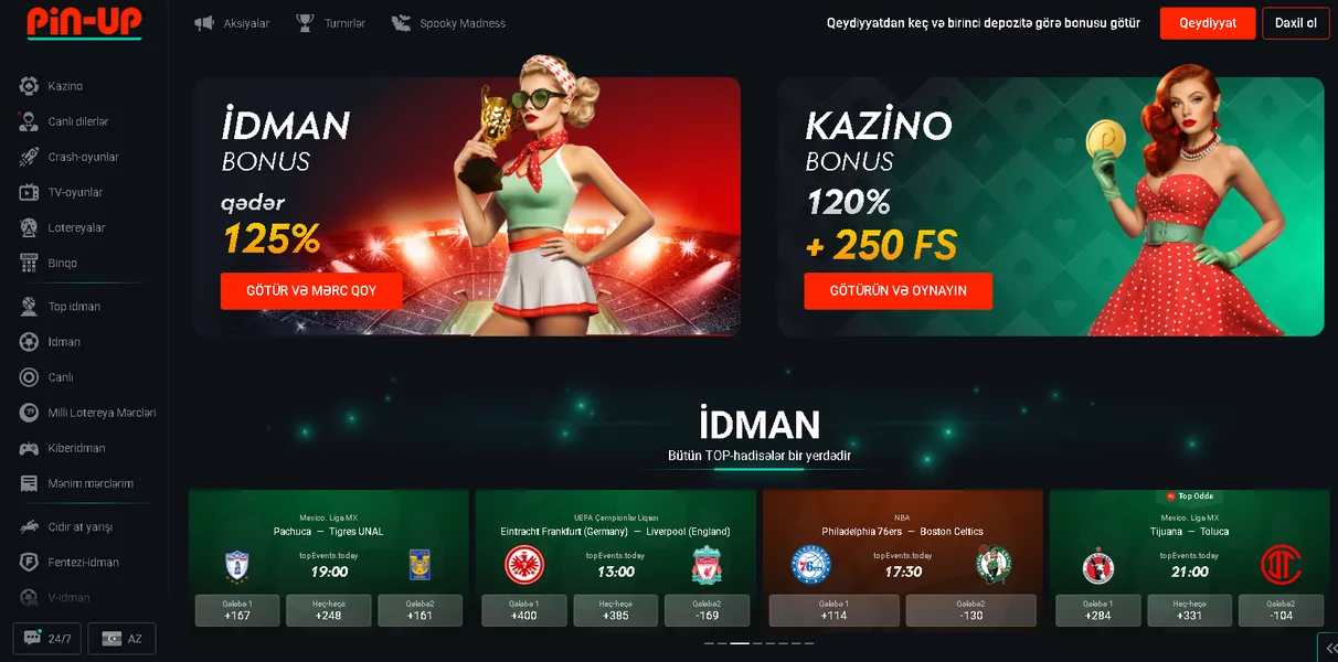 Pin Up Casino bonus təklifləri